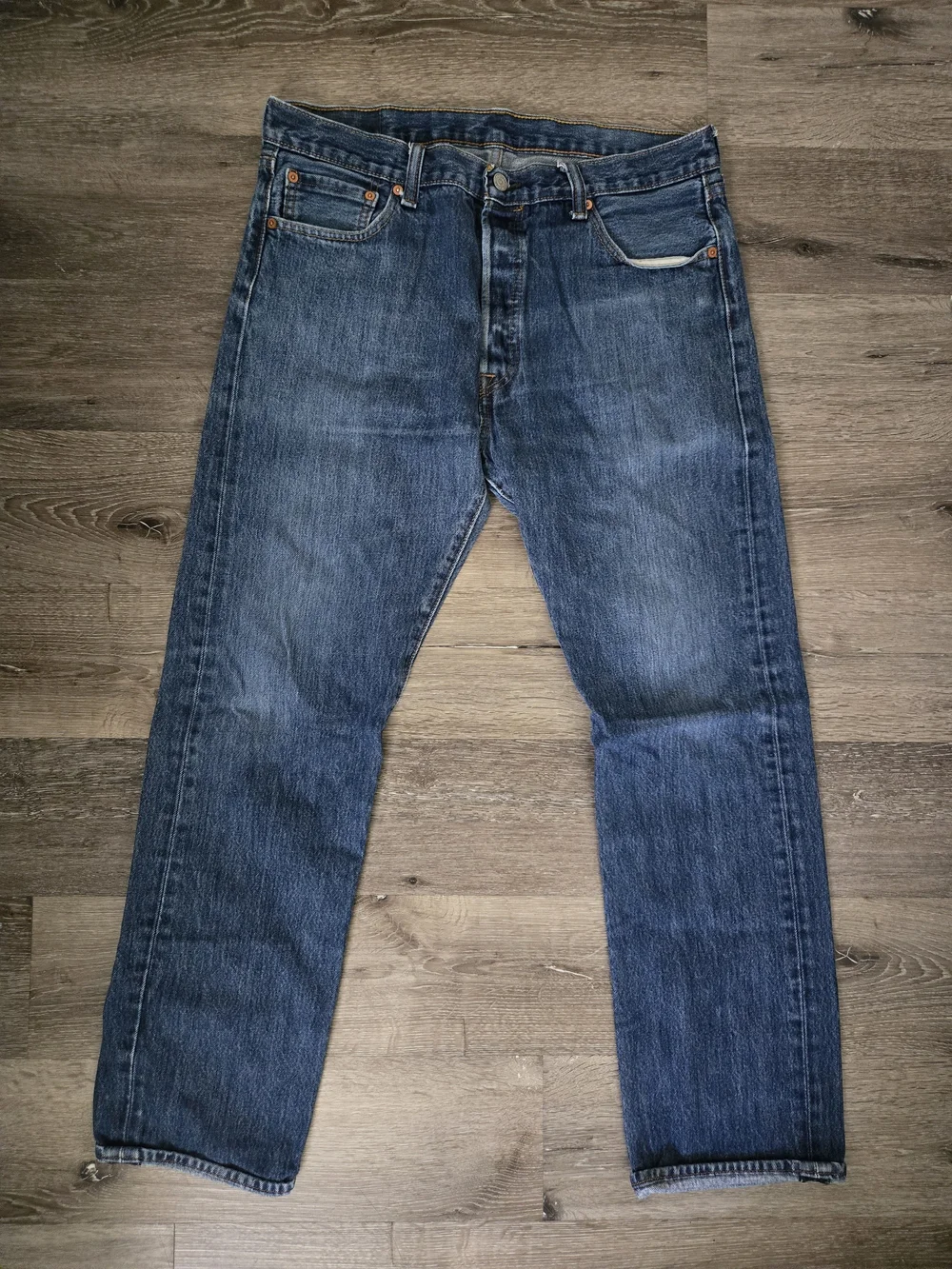 Levi's Men's Straight Jeans in Deep Blue Denim